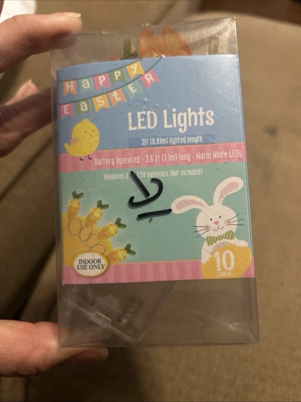 EASTER LED PASTEL Orange Carrots Decor LED Wire String Lights Baby Rabbit Room